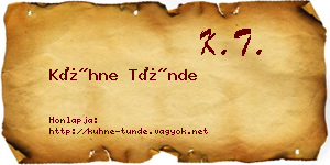 Kühne Tünde névjegykártya