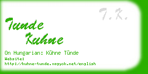 tunde kuhne business card