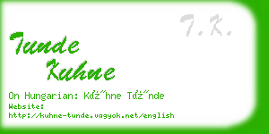 tunde kuhne business card